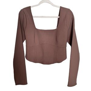 Abercrombie and Fitch Womens Long Sleeve Corset Crop Top Size Large